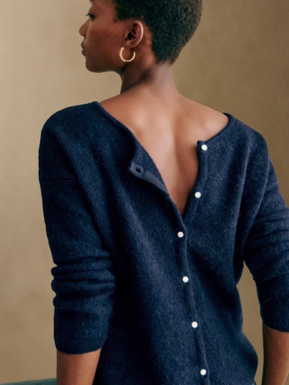 Sezane Gaspard Cardigan, Navy S